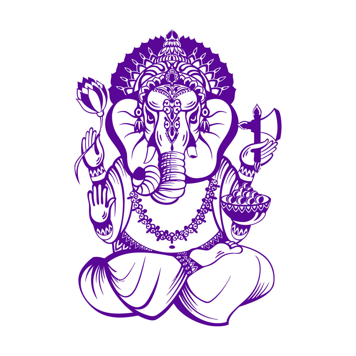 Wall Decals Pvc Ganesha Elephant Hinduism Hindu God Removable Without Leaving Glue