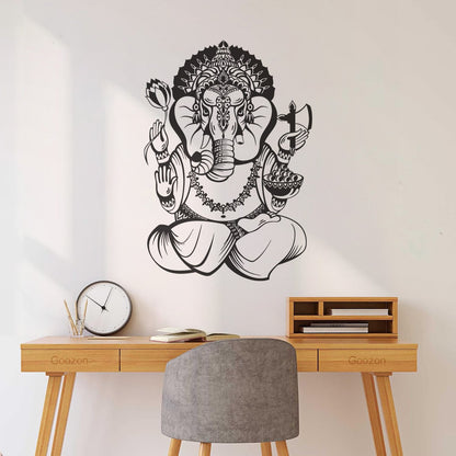 Wall Decals Pvc Ganesha Elephant Hinduism Hindu God Removable Without Leaving Glue