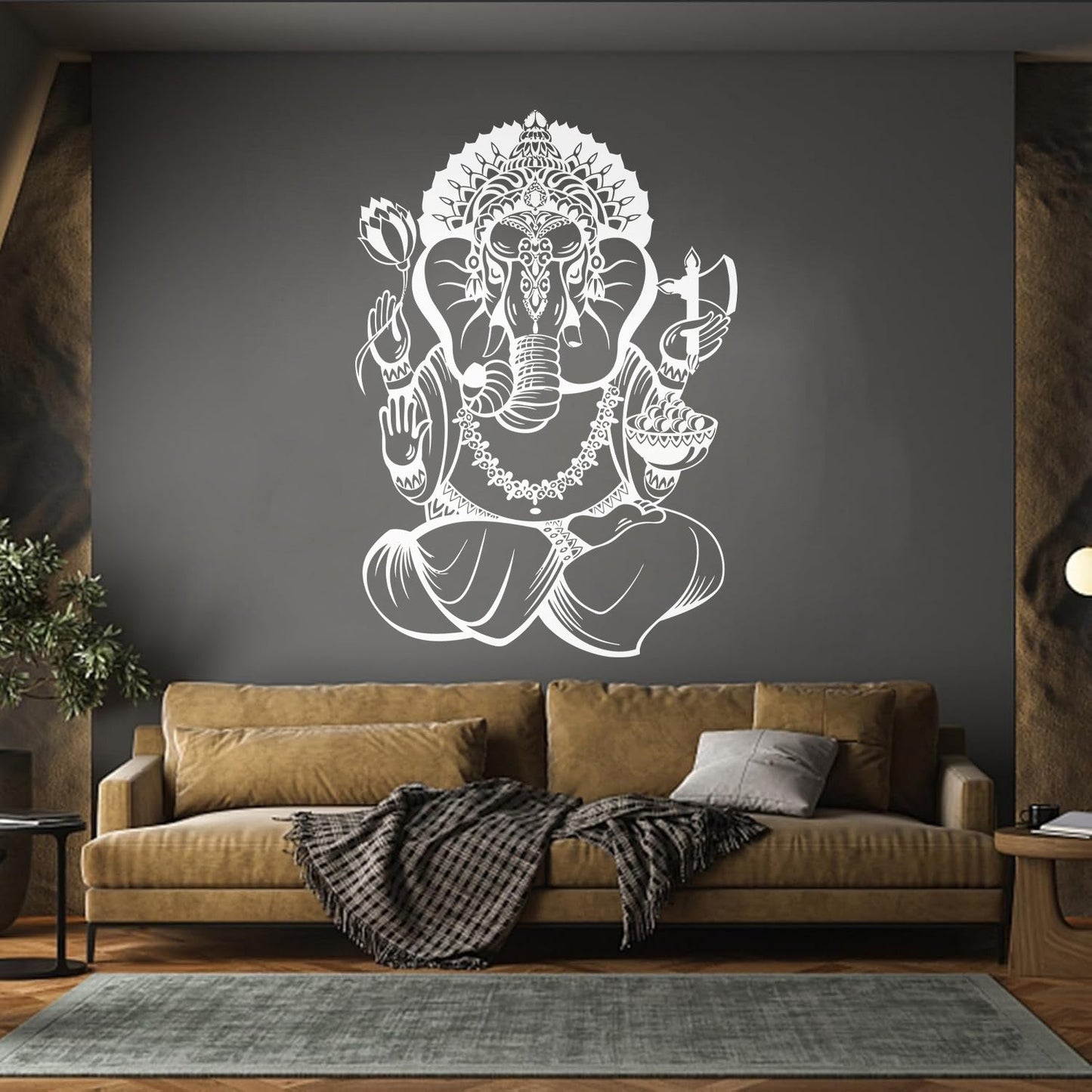 Wall Decals Pvc Ganesha Elephant Hinduism Hindu God Removable Without Leaving Glue