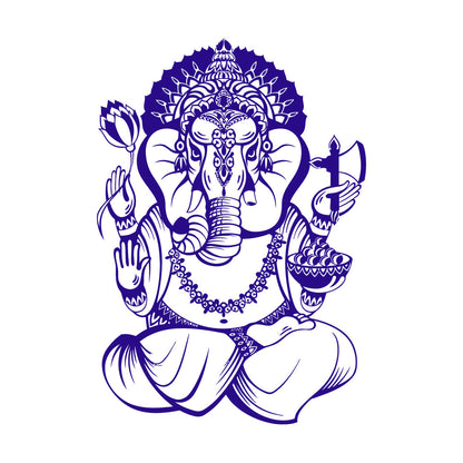 Wall Decals Pvc Ganesha Elephant Hinduism Hindu God Removable Without Leaving Glue