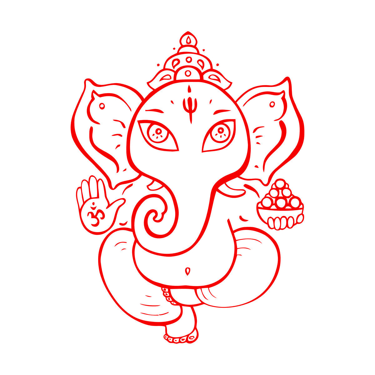 Wall Decals Paster Paper Ganesha God Hindu India Elephant Do Not Damage The Wall Surface