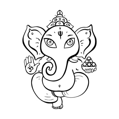 Wall Decals Paster Paper Ganesha God Hindu India Elephant Do Not Damage The Wall Surface