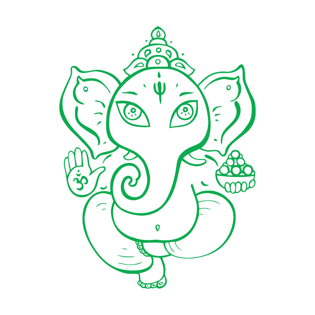 Wall Decals Paster Paper Ganesha God Hindu India Elephant Do Not Damage The Wall Surface