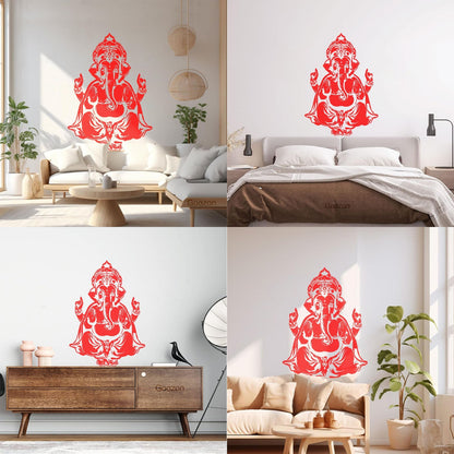 Vinyl Wall Stickers Ganesha Head Elephant Indian God Hinduism Multi Color Selection