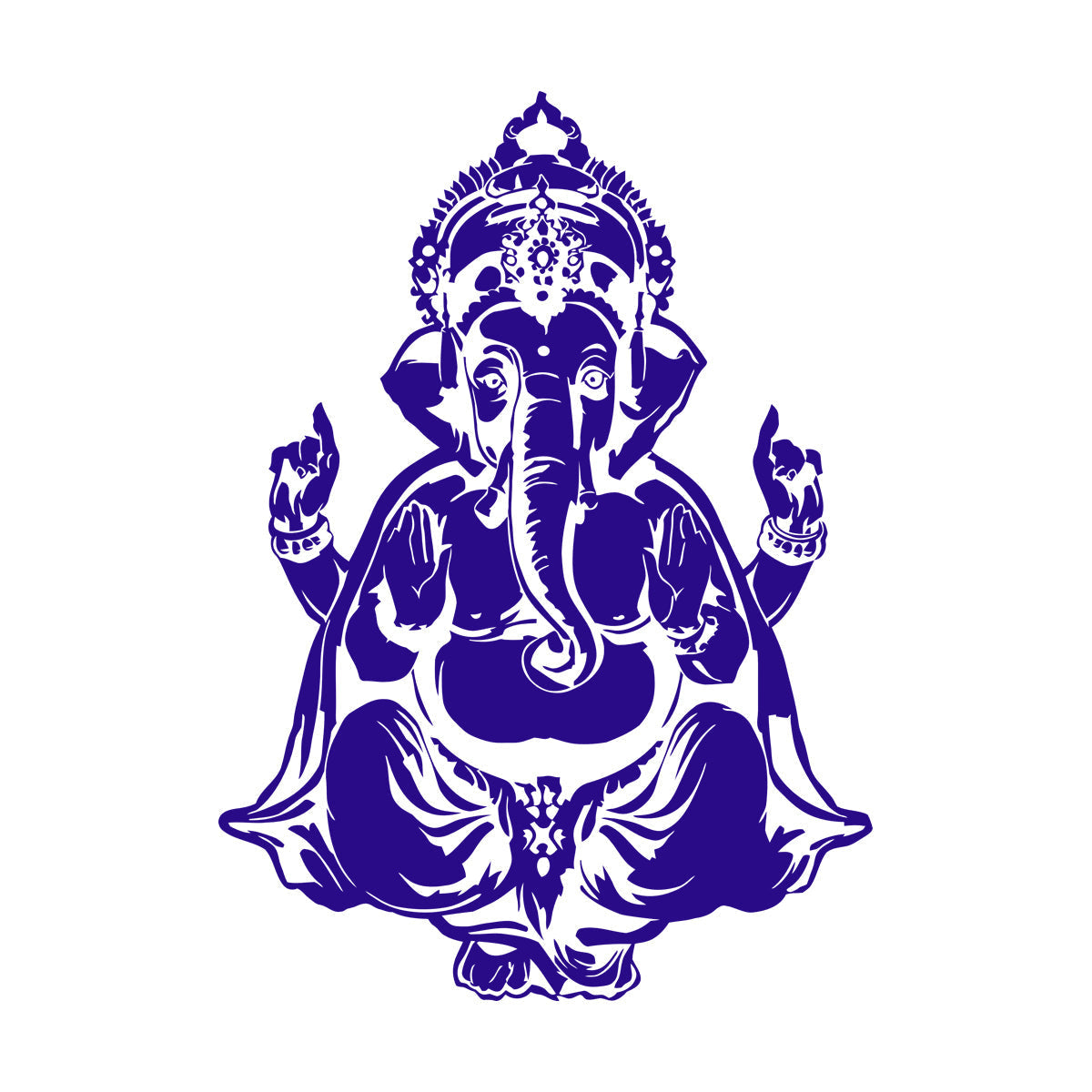 Vinyl Wall Stickers Ganesha Head Elephant Indian God Hinduism Multi Color Selection