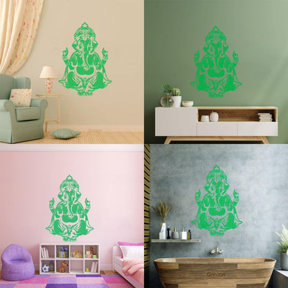 Vinyl Wall Stickers Ganesha Head Elephant Indian God Hinduism Multi Color Selection
