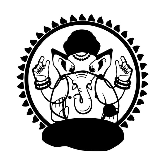 Engraving Decals Ganesha Hinduism God India Art Mural Painting