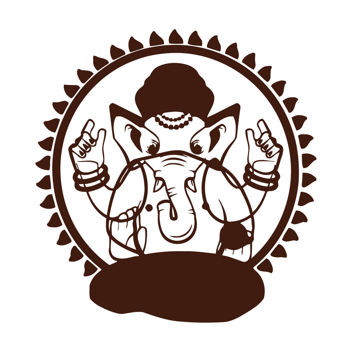 Engraving Decals Ganesha Hinduism God India Art Mural Painting