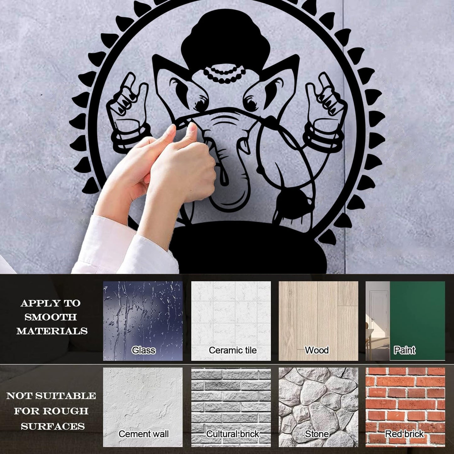 Engraving Decals Ganesha Hinduism God India Art Mural Painting