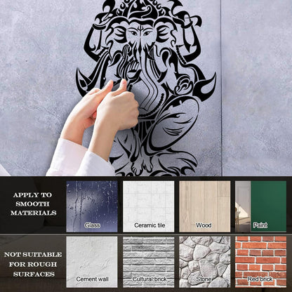 Mural And Wall Vinyl Decal Ganesha Hindu Ation Elephant God Multiple Size Options