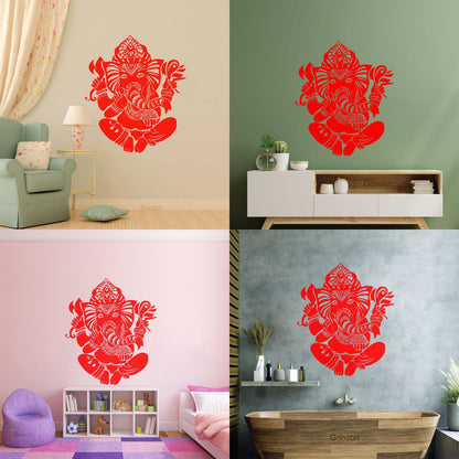 Wall Vinyl Sticker Decor Ganesha Indian Symbol Hinduism Deity God It Won'T Fall Off