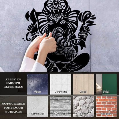 Wall Vinyl Sticker Decor Ganesha Indian Symbol Hinduism Deity God It Won'T Fall Off