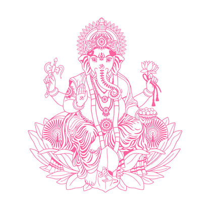 Fine Carving Stickers Ganesha Lotus Hinduism God Hindu India Personalized Customization