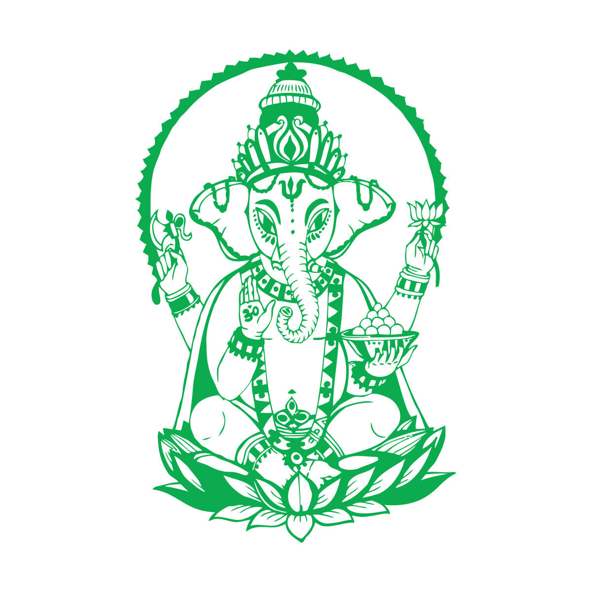 Ganesha Lotus India Elephant Hinduism Wall Stickers Can Modify And Add Information