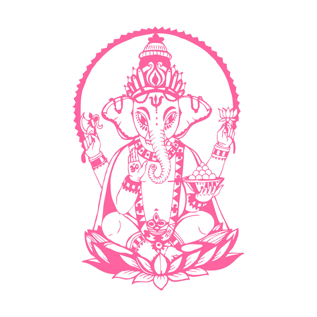 Ganesha Lotus India Elephant Hinduism Wall Stickers Can Modify And Add Information
