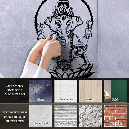Ganesha Lotus India Elephant Hinduism Wall Stickers Can Modify And Add Information