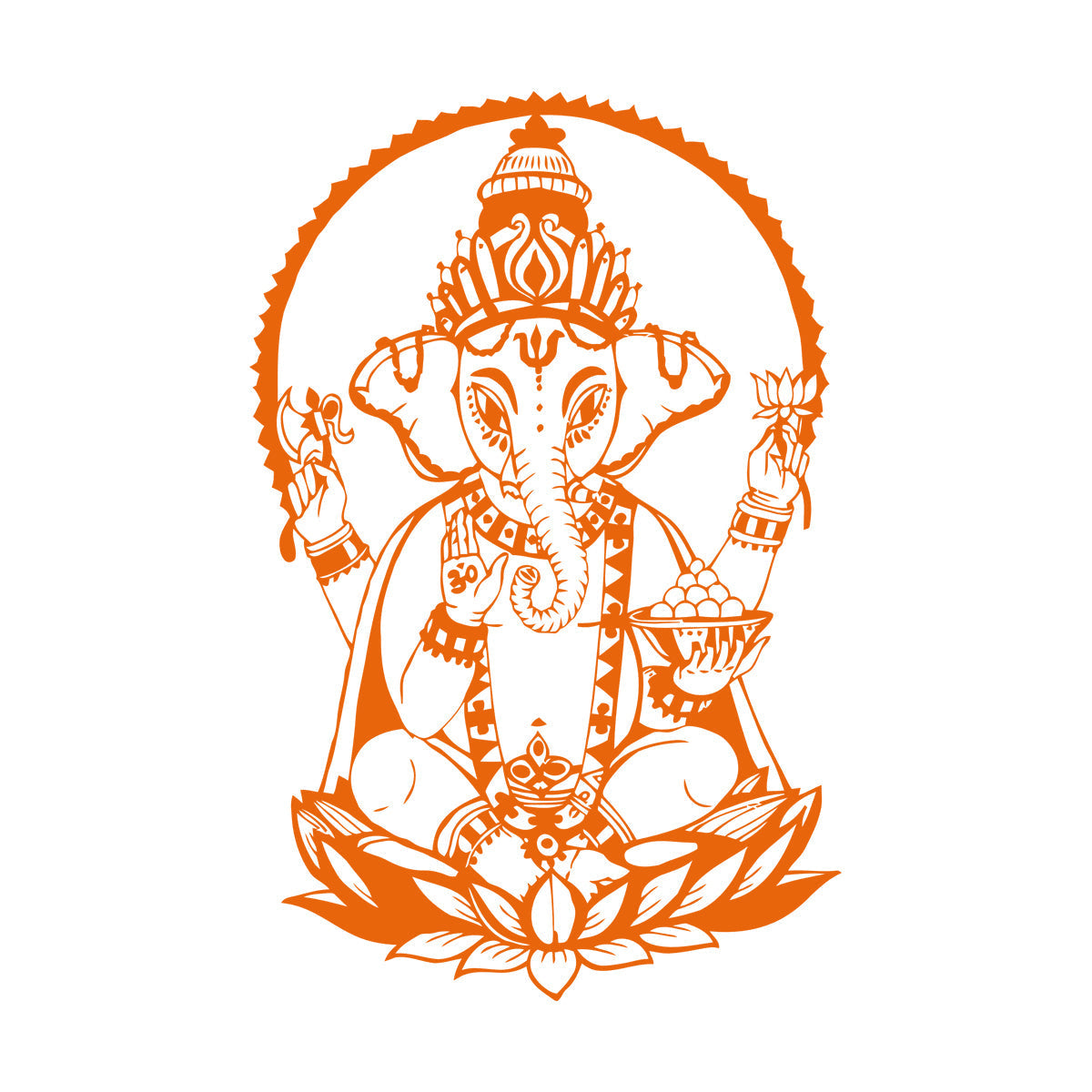 Ganesha Lotus India Elephant Hinduism Wall Stickers Can Modify And Add Information