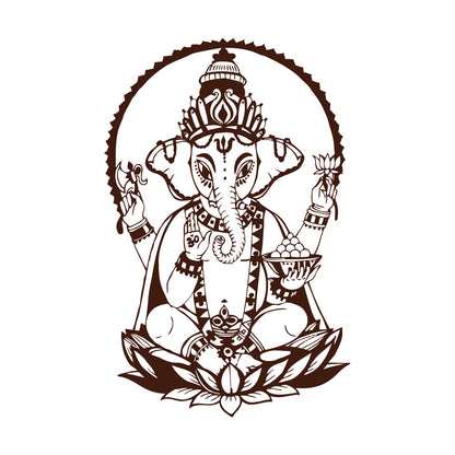 Ganesha Lotus India Elephant Hinduism Wall Stickers Can Modify And Add Information