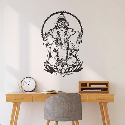 Ganesha Lotus India Elephant Hinduism Wall Stickers Can Modify And Add Information