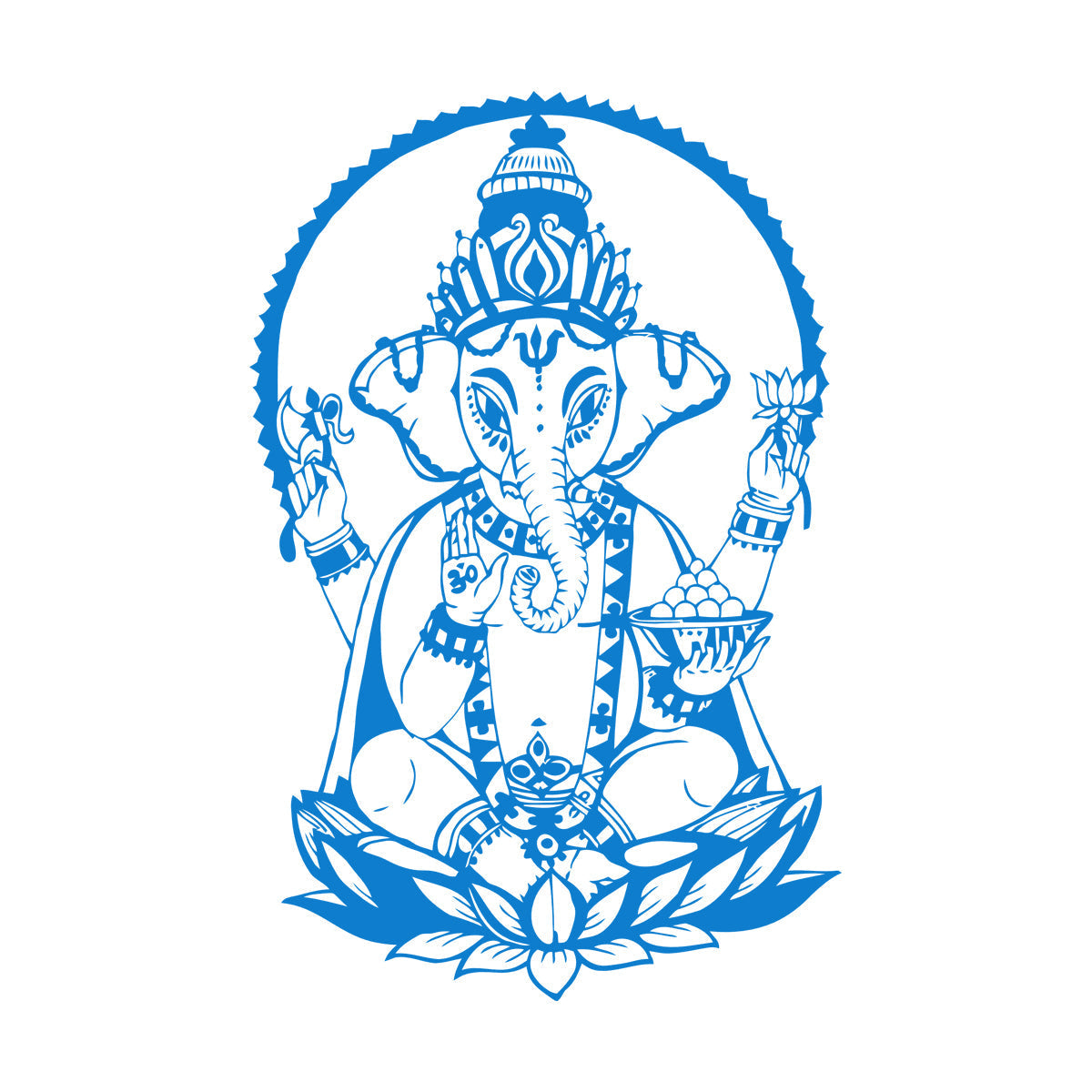 Ganesha Lotus India Elephant Hinduism Wall Stickers Can Modify And Add Information