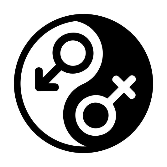 Vinyl Art Sticker Gender Symbol Yin Yang Symbol Wall Beautification