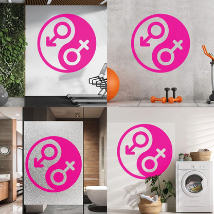 Vinyl Art Sticker Gender Symbol Yin Yang Symbol Wall Beautification