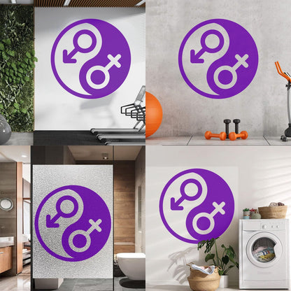 Vinyl Art Sticker Gender Symbol Yin Yang Symbol Wall Beautification