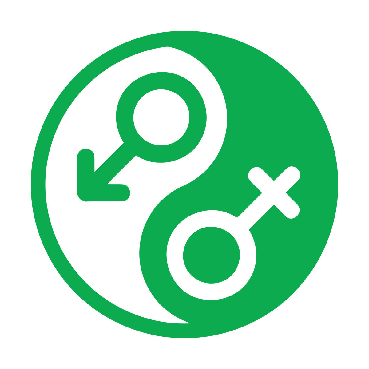 Vinyl Art Sticker Gender Symbol Yin Yang Symbol Wall Beautification