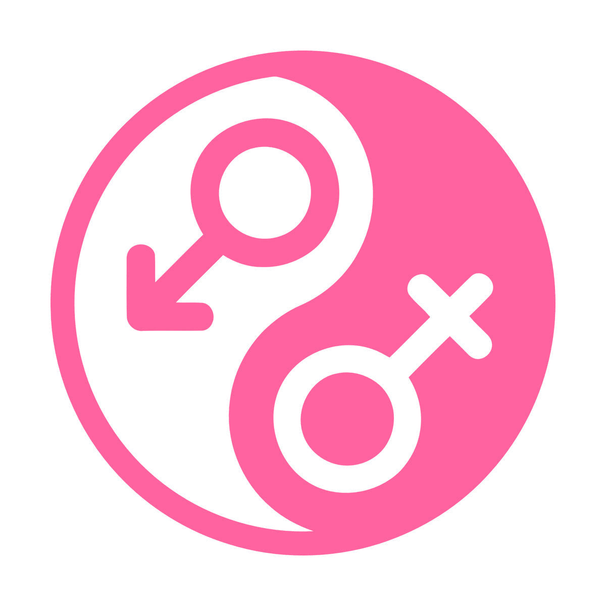 Vinyl Art Sticker Gender Symbol Yin Yang Symbol Wall Beautification