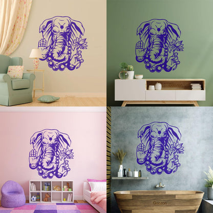 Wall Decals Pvc God Ganesha Hindu Elephant Indian Deity Religion Glass Stickers