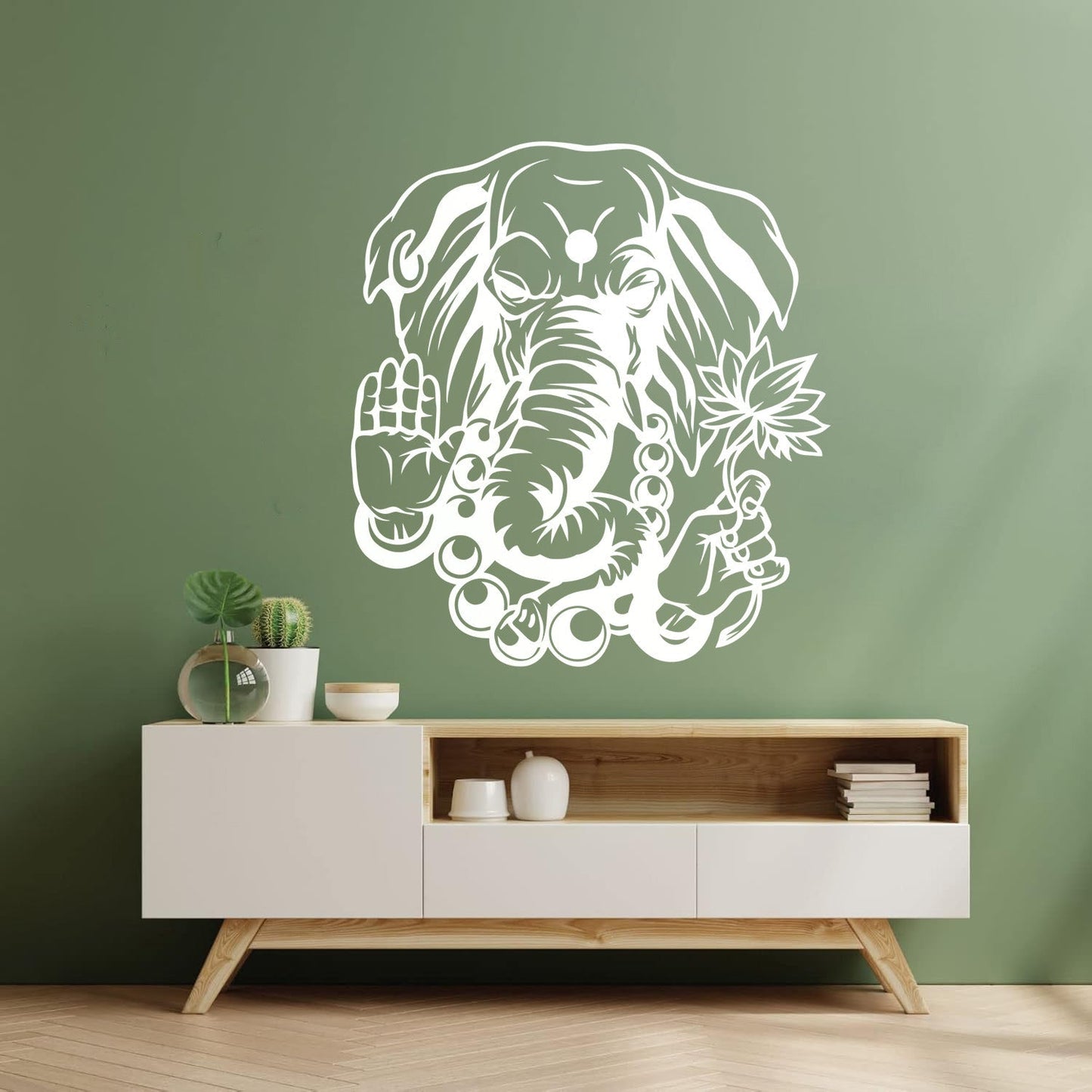 Wall Decals Pvc God Ganesha Hindu Elephant Indian Deity Religion Glass Stickers