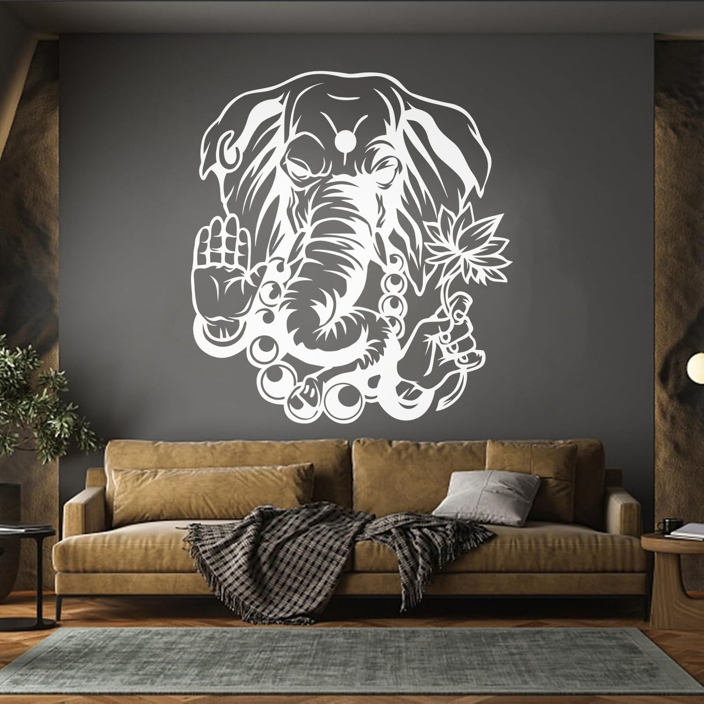 Wall Decals Pvc God Ganesha Hindu Elephant Indian Deity Religion Glass Stickers