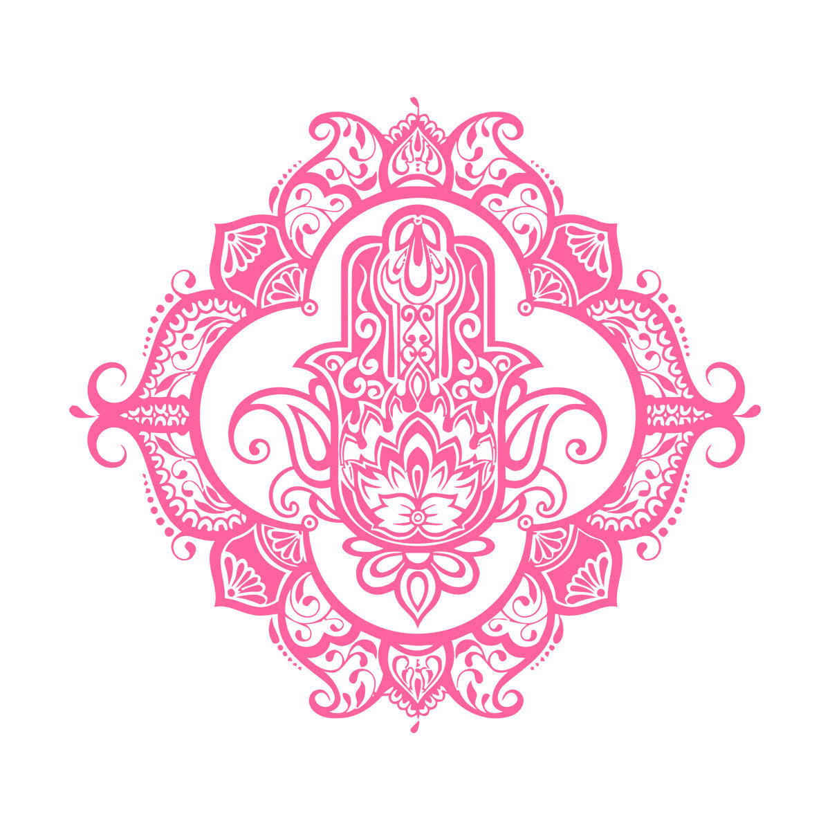Hamsa Lotus Ornament Wall Decals Pvc Wall Beautification
