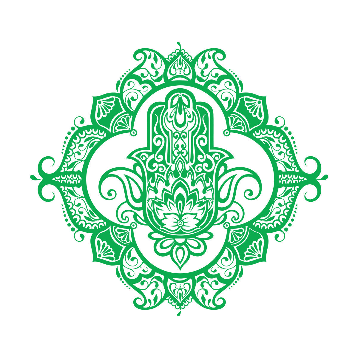 Hamsa Lotus Ornament Wall Decals Pvc Wall Beautification