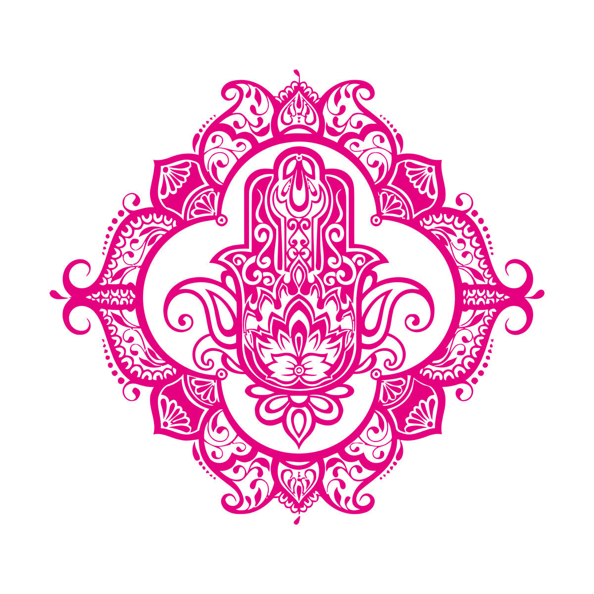Hamsa Lotus Ornament Wall Decals Pvc Wall Beautification