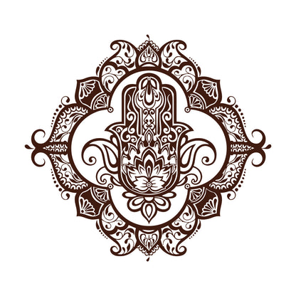 Hamsa Lotus Ornament Wall Decals Pvc Wall Beautification