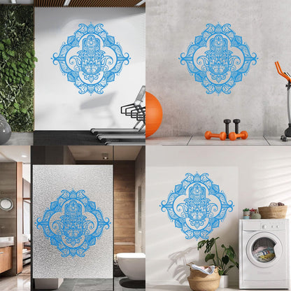 Hamsa Lotus Ornament Wall Decals Pvc Wall Beautification