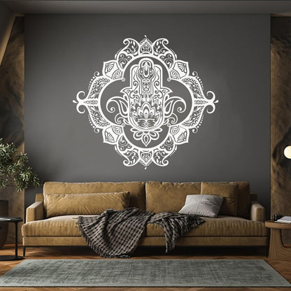 Hamsa Lotus Ornament Wall Decals Pvc Wall Beautification