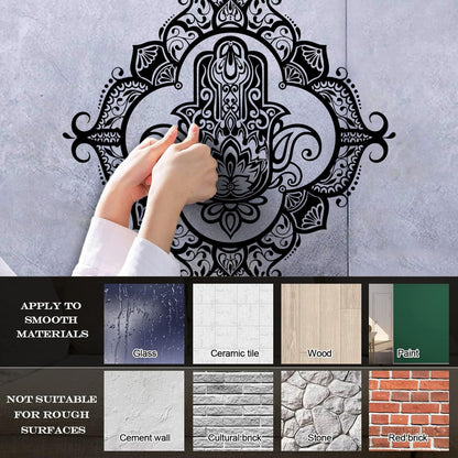 Hamsa Lotus Ornament Wall Decals Pvc Wall Beautification