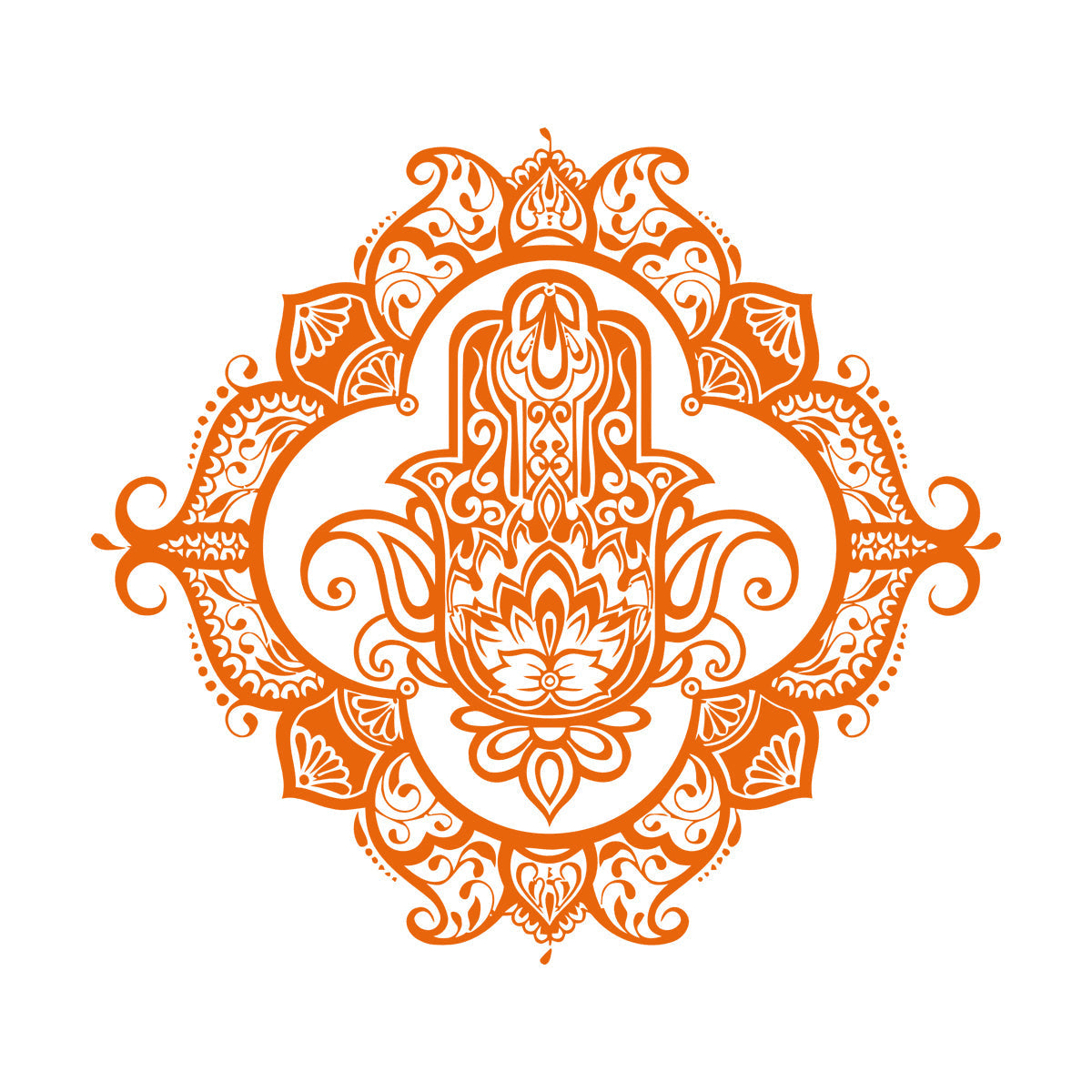 Hamsa Lotus Ornament Wall Decals Pvc Wall Beautification