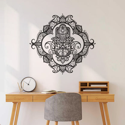 Hamsa Lotus Ornament Wall Decals Pvc Wall Beautification