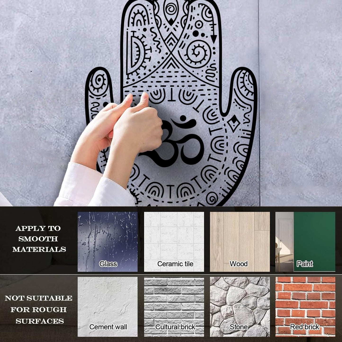 Wall Decals Paster Paper Hamsa Om Sign Hinduism Window Decals