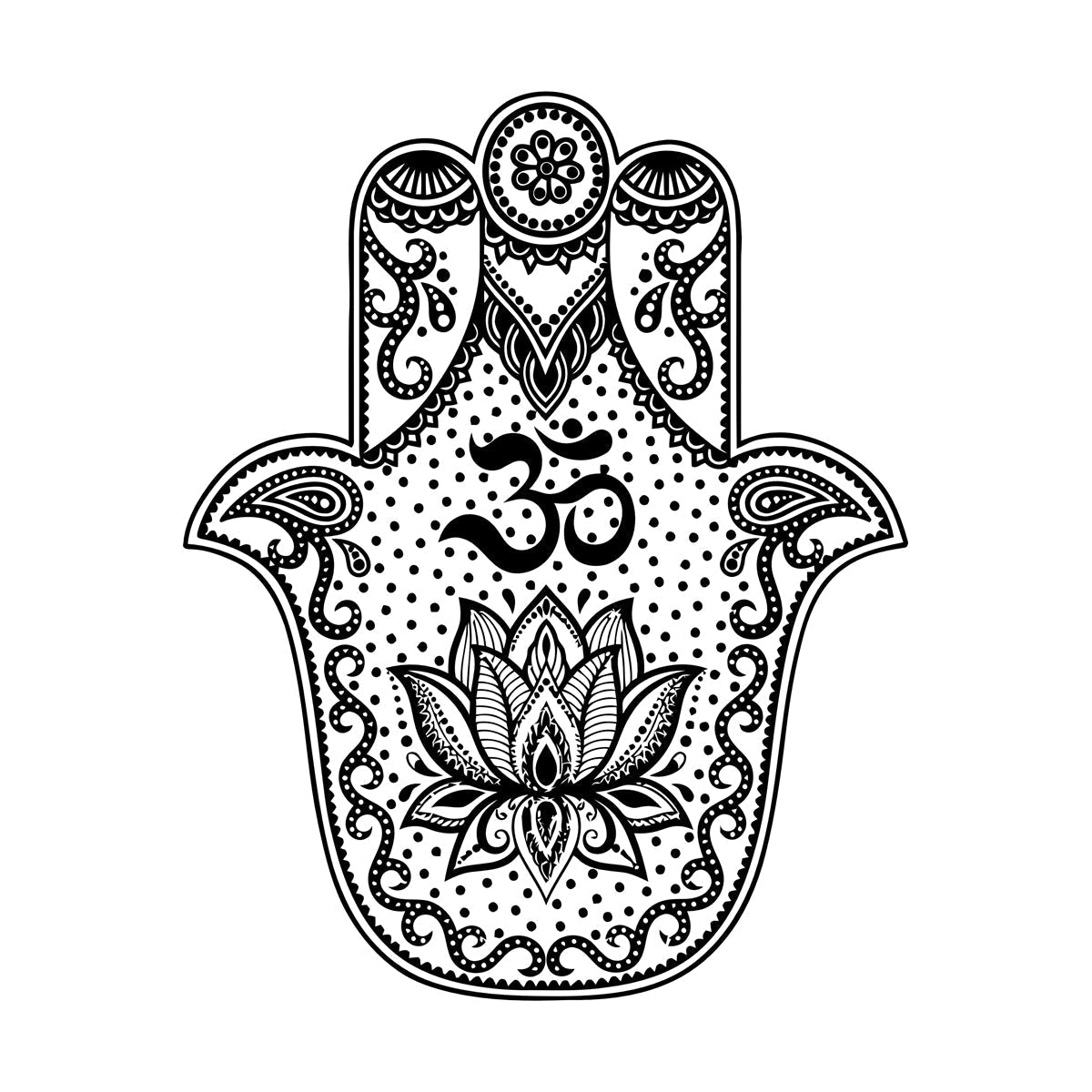Vinyl Wall Stickers Hand Talisman Hamsa Buddhism Yoga Room Glass Stickers
