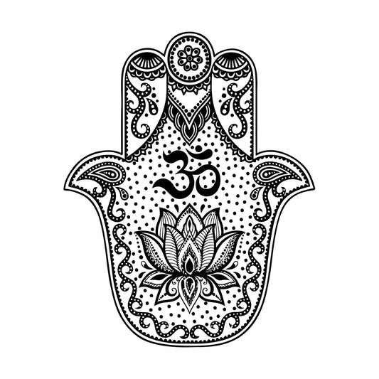 Vinyl Wall Stickers Hand Talisman Hamsa Buddhism Yoga Room Glass Stickers