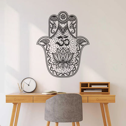 Vinyl Wall Stickers Hand Talisman Hamsa Buddhism Yoga Room Glass Stickers