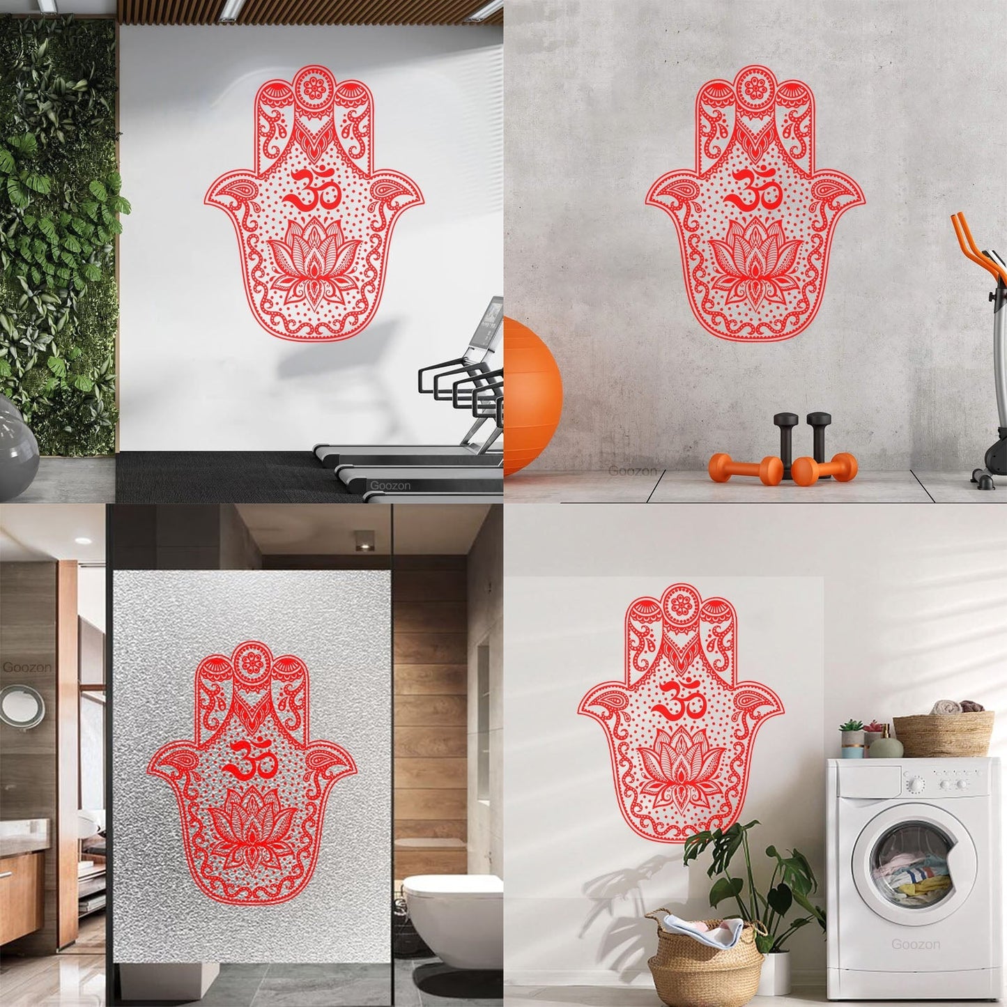 Vinyl Wall Stickers Hand Talisman Hamsa Buddhism Yoga Room Glass Stickers