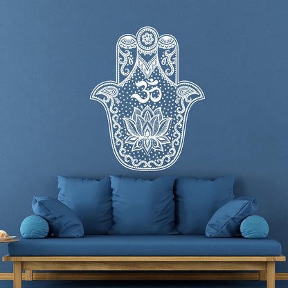 Vinyl Wall Stickers Hand Talisman Hamsa Buddhism Yoga Room Glass Stickers