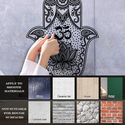 Vinyl Wall Stickers Hand Talisman Hamsa Buddhism Yoga Room Glass Stickers