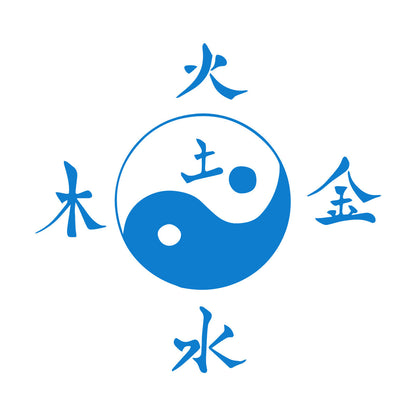 Fine Carving Stickers Asian Hieroglyph Earth Water Fire Wood Metal Yin Yang Equipped With Transfer Film Kit
