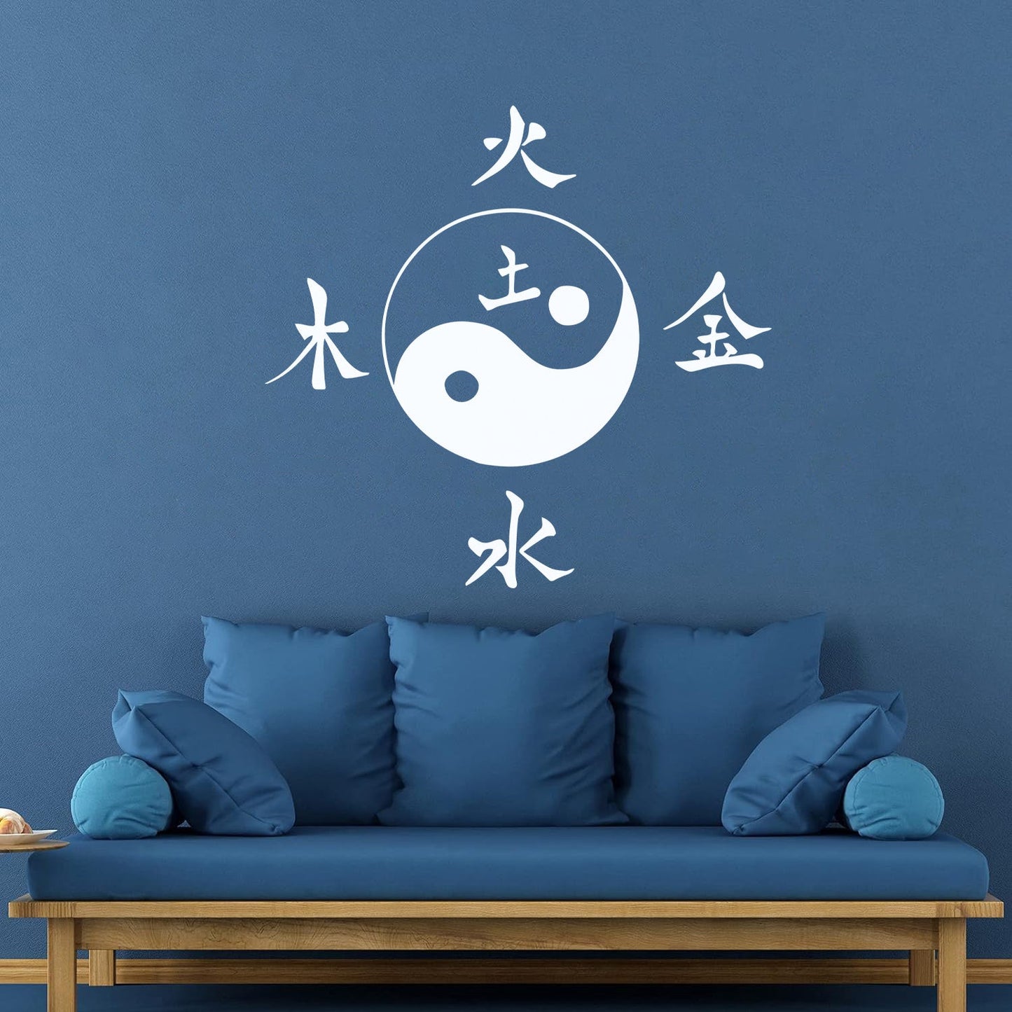 Fine Carving Stickers Asian Hieroglyph Earth Water Fire Wood Metal Yin Yang Equipped With Transfer Film Kit